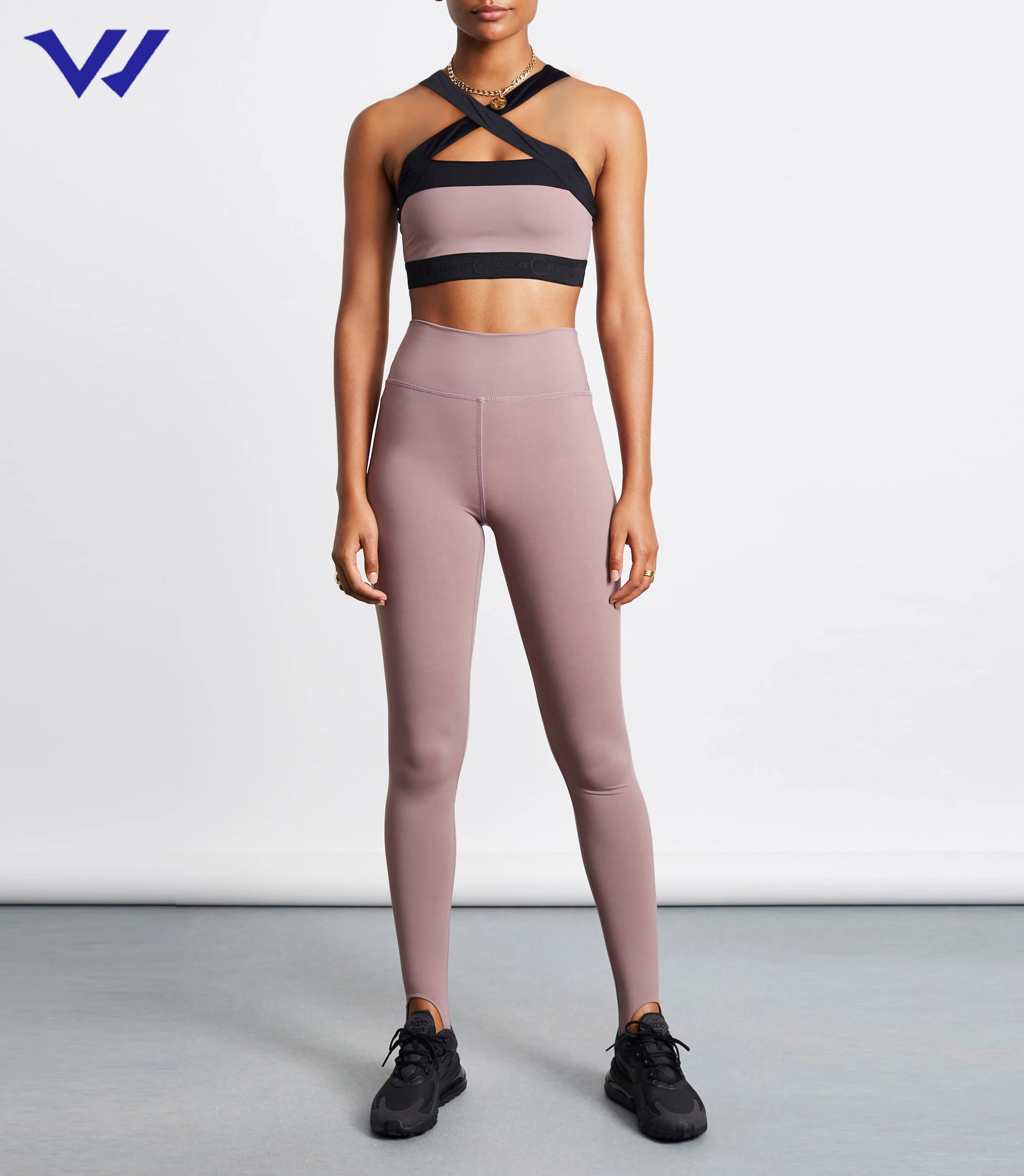 
Лидер продаж, 2 предмета, леггинсы с высокой посадкой и наряды для йоги с перекрестной спиной, эластичные тренировочные эластичные спортивные комплекты 