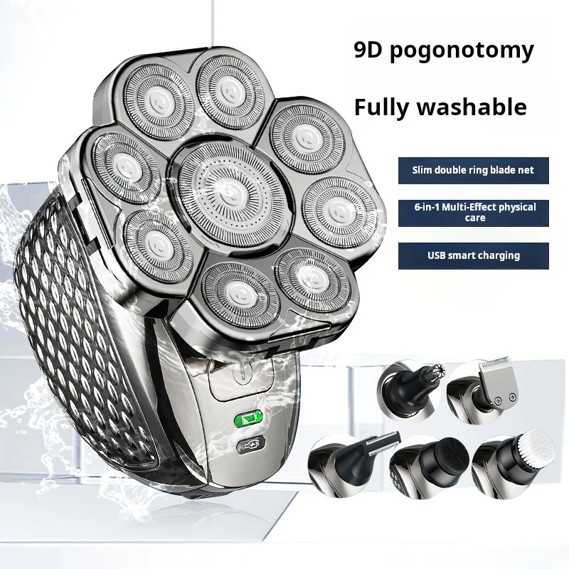Electric Shaver Shaver fully washable 6 in 1 Hair Clippers USB Rechargeable Shaver