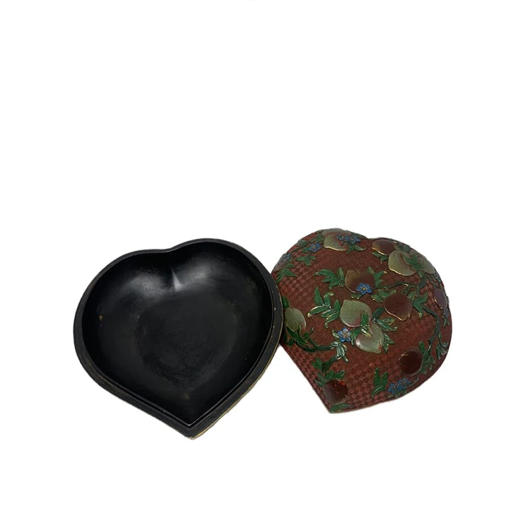 
chinese Old lacquerware hand-painted colorful life peach box Lacquerware 