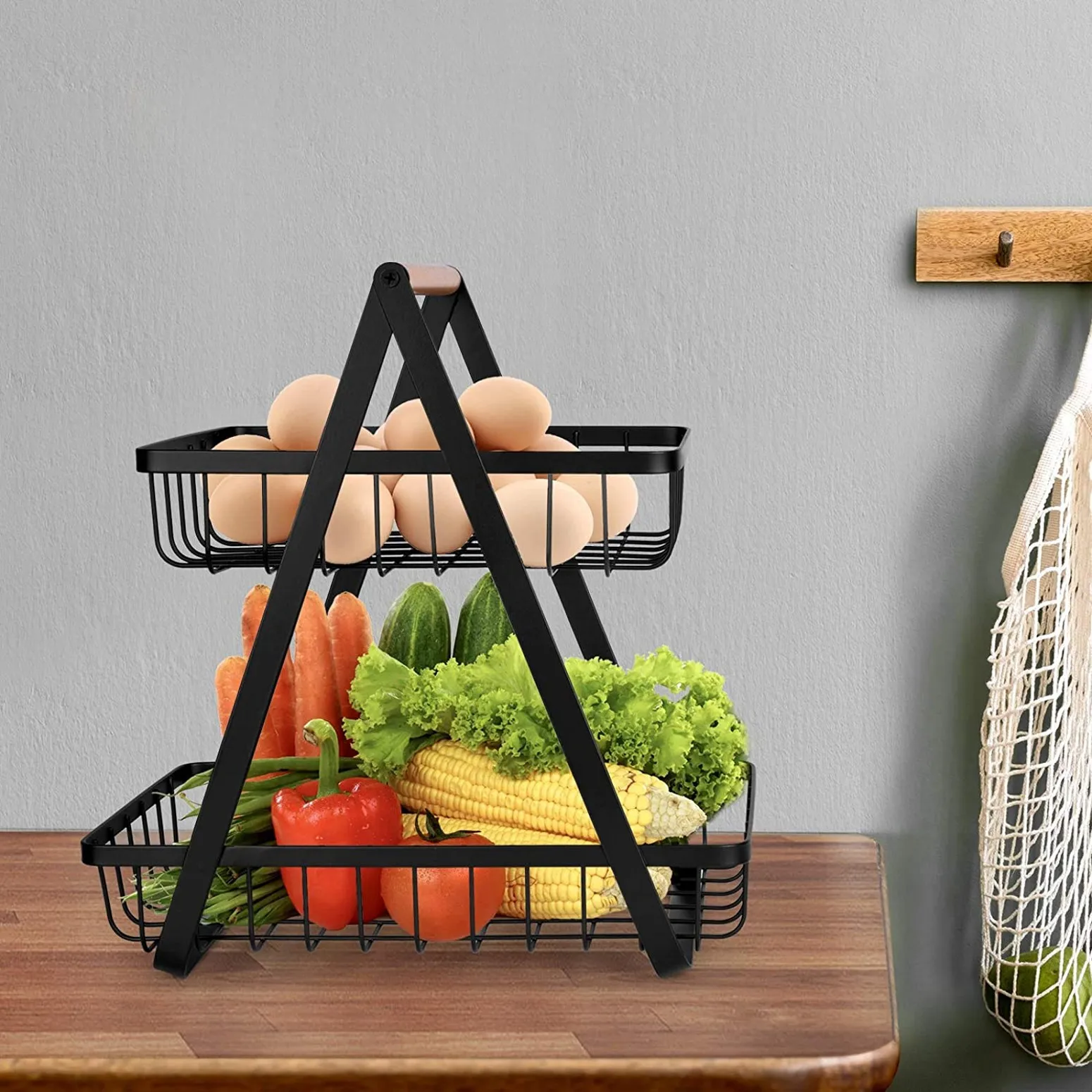 Fruit Basket Bowl Vegetables Display Stand,Countertop Metal Storage Organizer Kitchen Fruit Holder