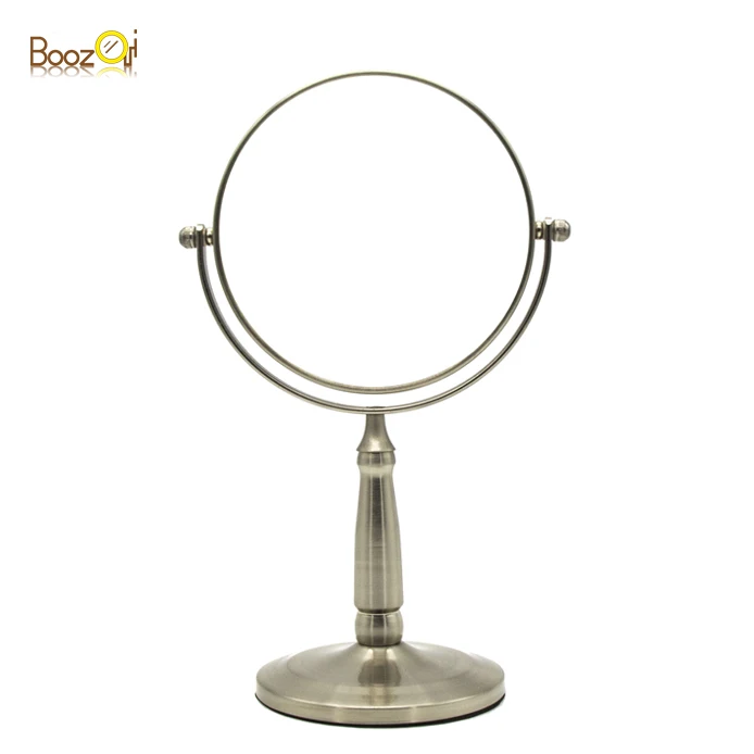 Factory Direct Chrome Finishing 7 Inches Double Sided Round Shape Magnifying Desktop Makeup Mirror