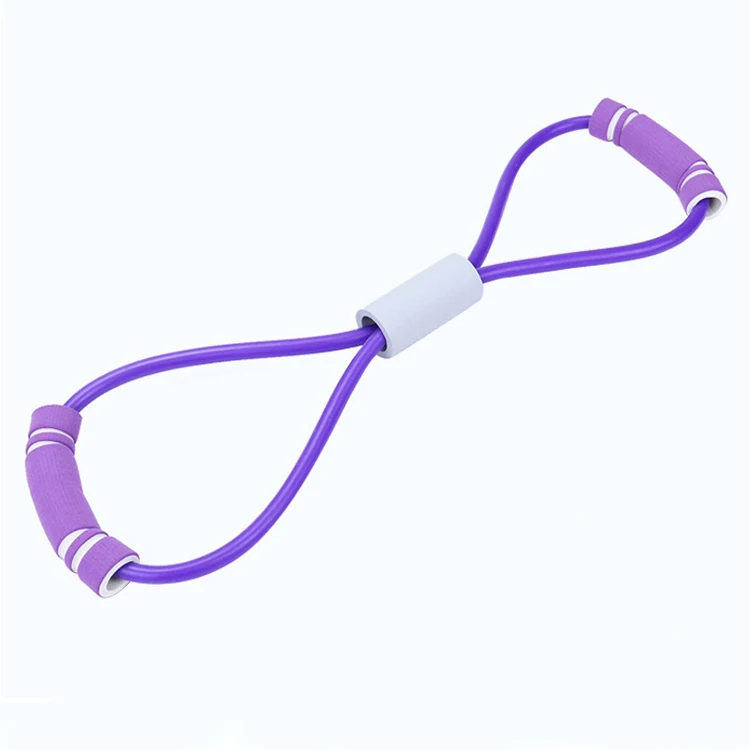 Hot Sale Wholesale Home  Exercise Fitness Stretch 8 Shape Yoga Latex Pull Rope Resistance Band