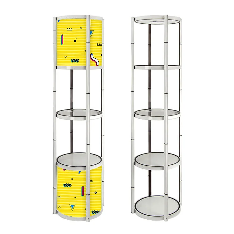 2 Layers Twisted Tower Showcase Display Stand Rotate Display for Exhibition Trade Show