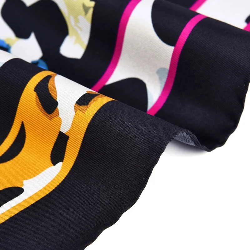 Custom Print Silk Scarves Luxury Custom Printing Design 100% Mulberry Silk Scarf 90*90 Silk Scarf for Women
