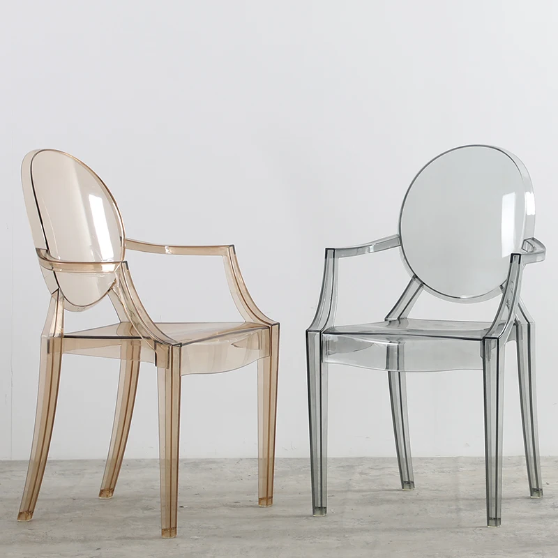 Wholesale Commercial Furniture Modern Dining Plastic Armrest Hotel Chaise Plexiglas Transparent Clear hotel chairs