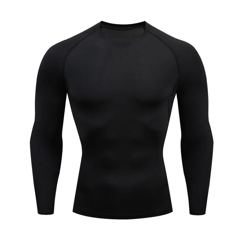 ODM custom logo men tight training shirts rashguard activewear slim fit gym fitness workout top rash guard