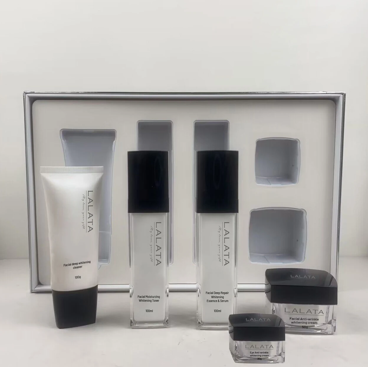 LALATA Skin Face Care Products Sets Facial Eye Deep Whitening,MoisturIzing,Repair,Anti-wrinkel Cleaner Toner Essence&Serum Cream