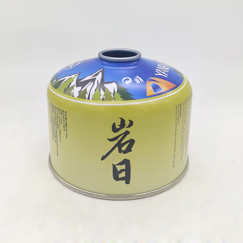 China 230g Disposable Screw Valve Filling Butane /lpg Gas Cartridge For Camping
