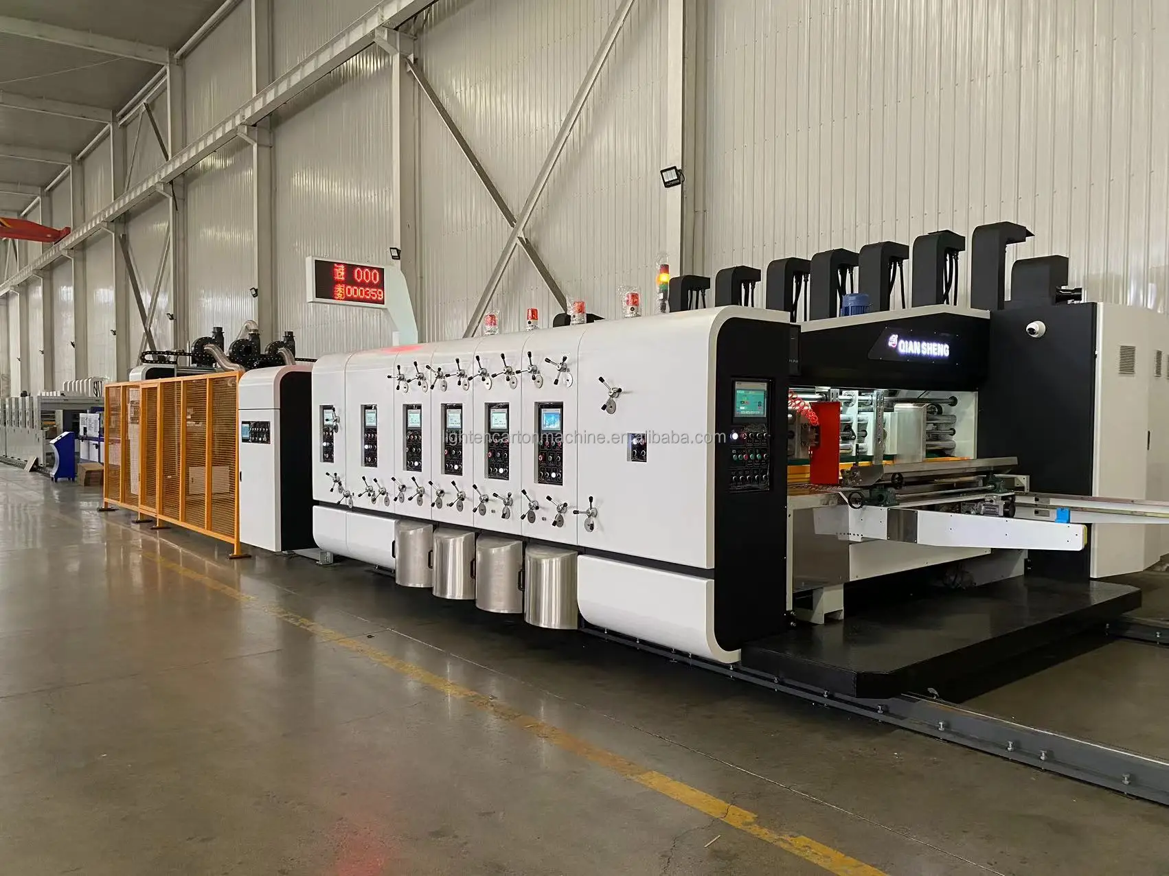 Automatic corrugated pizza box making machine carton printing slotting die-cutting cardboard gluing and stripping machinery