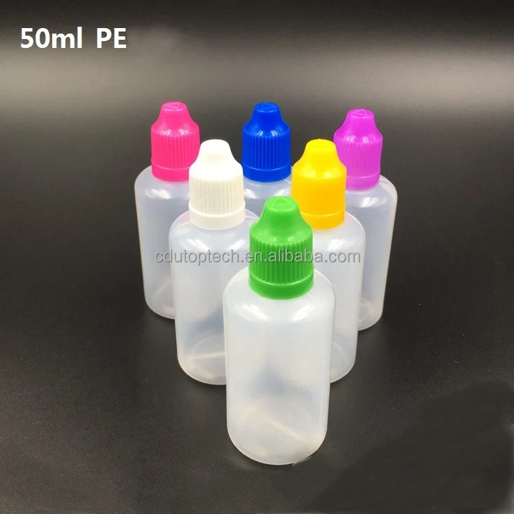 50ml 100ml LDPE Squeezable Plastic Dropper Bottle with Child Proof Cap and Long Thin Tip For Liquid Eye Drop Cleaner