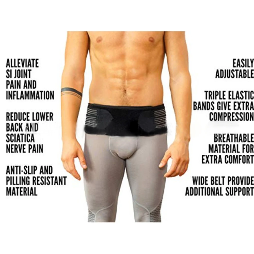 Adjustable Neoprene Lower Back Pelvic Support Elastic Si Joint Brace Sacroiliac Hip Belt