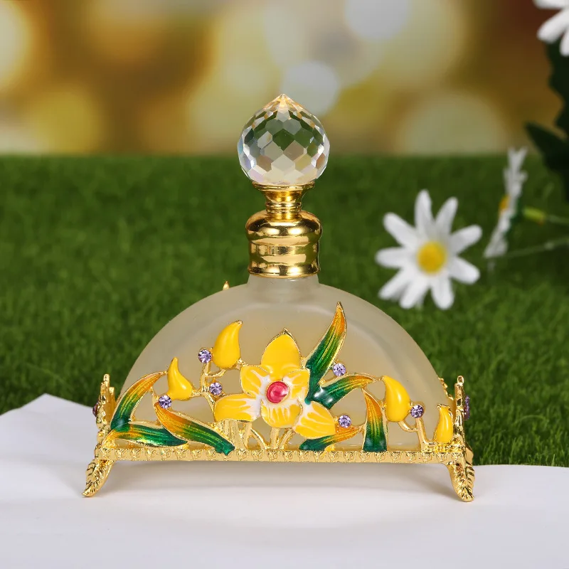 Dubai Oil In Separate Car Perfum Bottl Spot Luxury Perfume Bottle Orchid Semicircular Enamel Oil Perfume Bottle 100ml