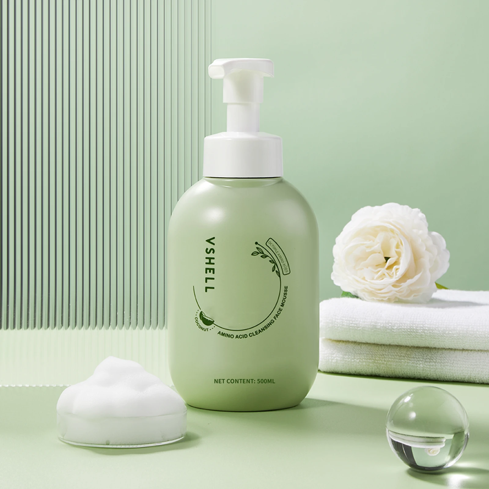 Refreshing Amino Acid Face Wash Mild Deep Foaming Face Cleanser With Camellia Extract For Women Men