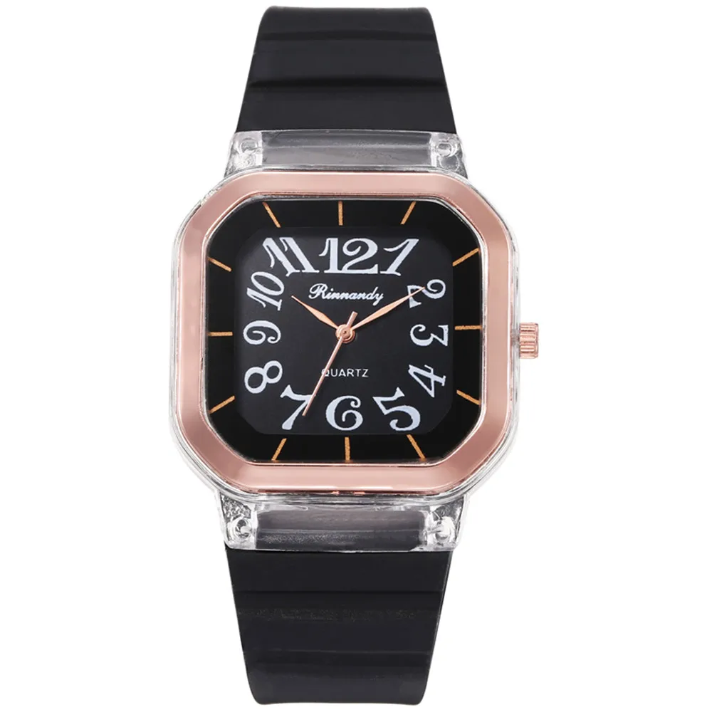 8121 Drop shipping 1pcs Square Watches Women Fashion Casual silicone strap watch Montre femme