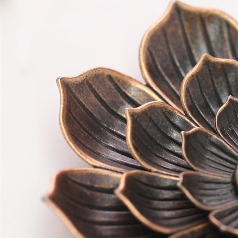 Portable Alloy Metal Incense Sticks Holder Burner Lotus Handheld Multi Holes Incense Stand For Home Office Decoration