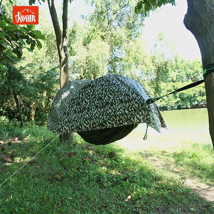 Outdoor Backpacking Parachute Swing Mosquito Net Portable Hammock With Waterproof Cover