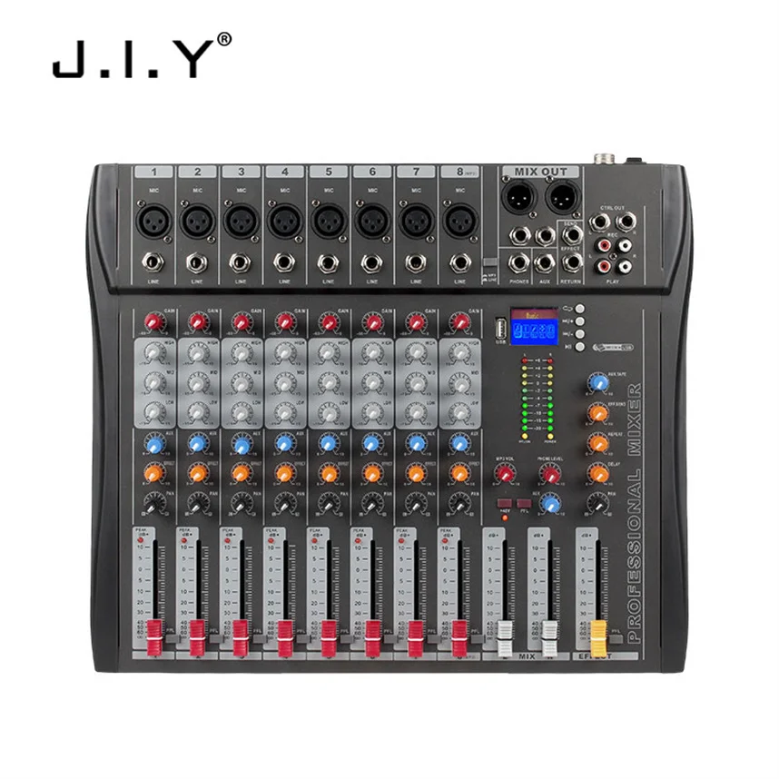 8 channel audio mixer Multifunctional computer mobile phone recording live USB Console usb audio mixer