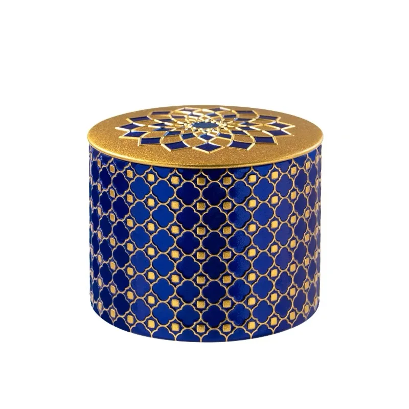 Creative Portable Metal Tinplate Gift Box Candy Tea Bag Storage Round Tin