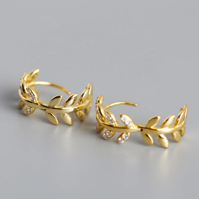 New fashion 925 sterling silver hoop earrings 18k gold plated for women