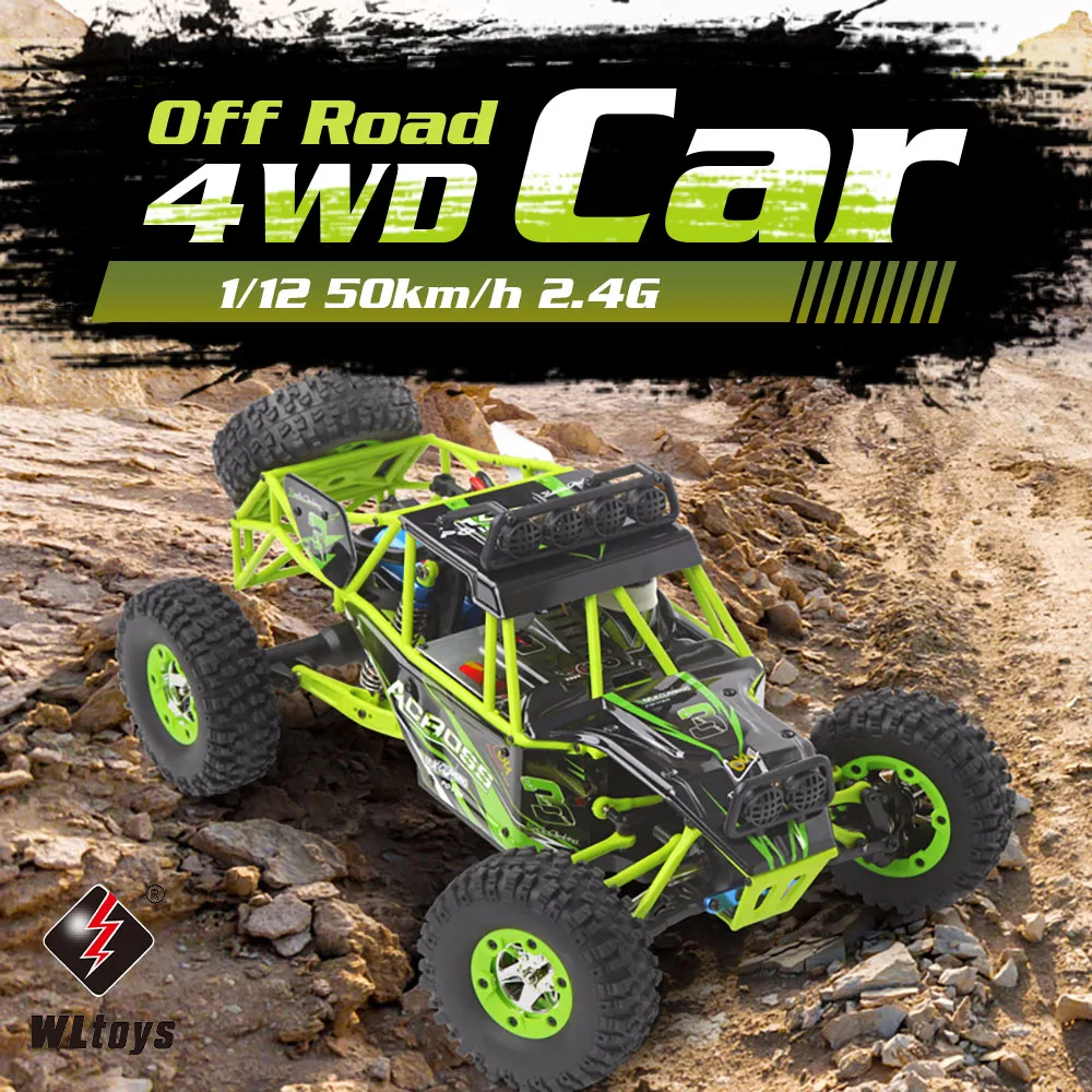 Wltoys 12428 RC Car 4WD 1/12 2.4G  Electric Brushed Racing Crawler RTR 50km/h High Speed Off-Road Car Remote Control Car Toys