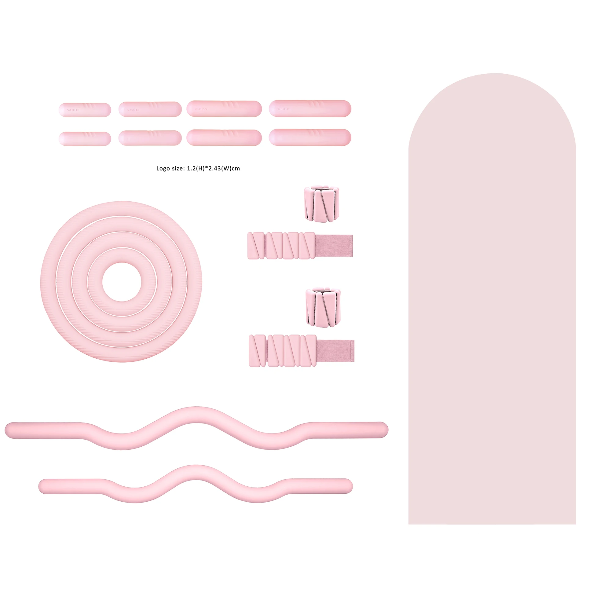 Customized Ankle Wrist Bangles Barbell Bar Beam Power Ring Silicone Weights Bracelets Yoga Mat dumbells Set Pilates Accessories