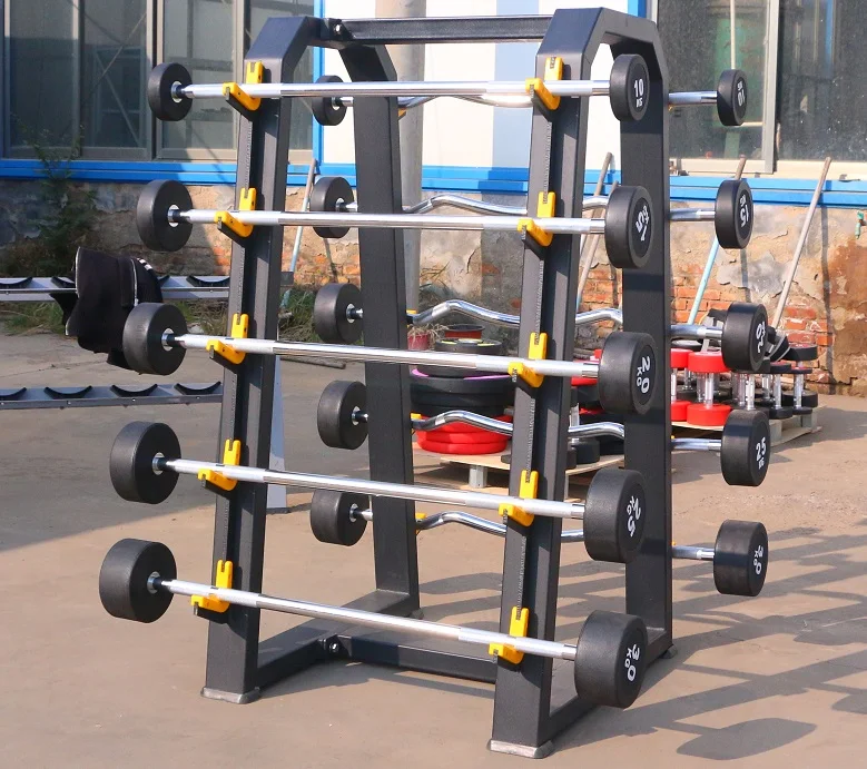 Rubber Barbell Set With 15kg and 30kg Weights Fixed Barbell and Barbell Pads for Weight Lifting