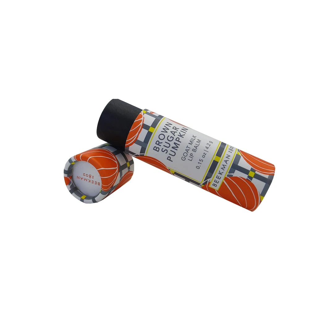 0.33Oz Factory Produced Biodegradable Lip Balm Cardboard Container Push Up Paper Tube Deodorant Cylinder Packaging