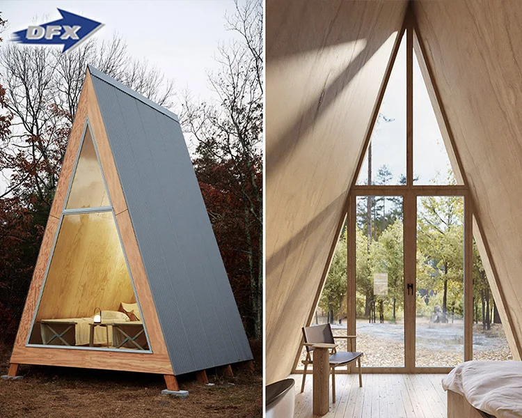 Quacent Luxury Sips A-Frame Low-rise Villa Heat-insulated Modular Home Prefab Tiny Triangle House For Apartment Prefab Cottage