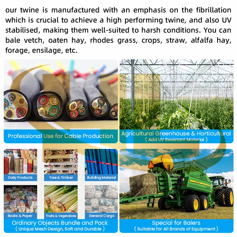Wuxi Henglong OEM Wholesale UV Treated Agro Greenhouse Horticulture Vegetable Fruit Plastic PP Polypropylene Rope Yarn