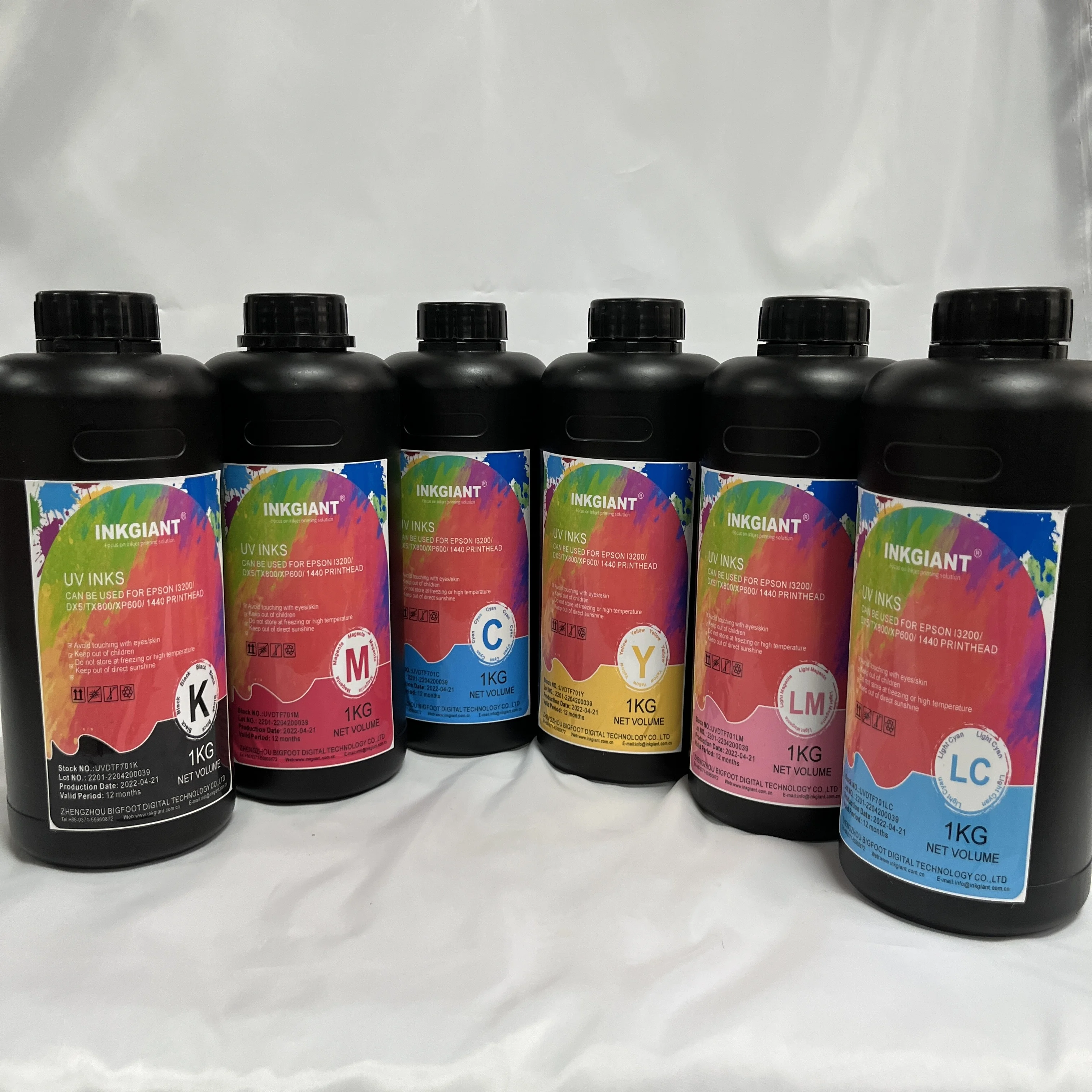 Чернила INKGIANT DTF подходящие для I3200/I1600 яркие цветные УФ-чернила цифрового принтера