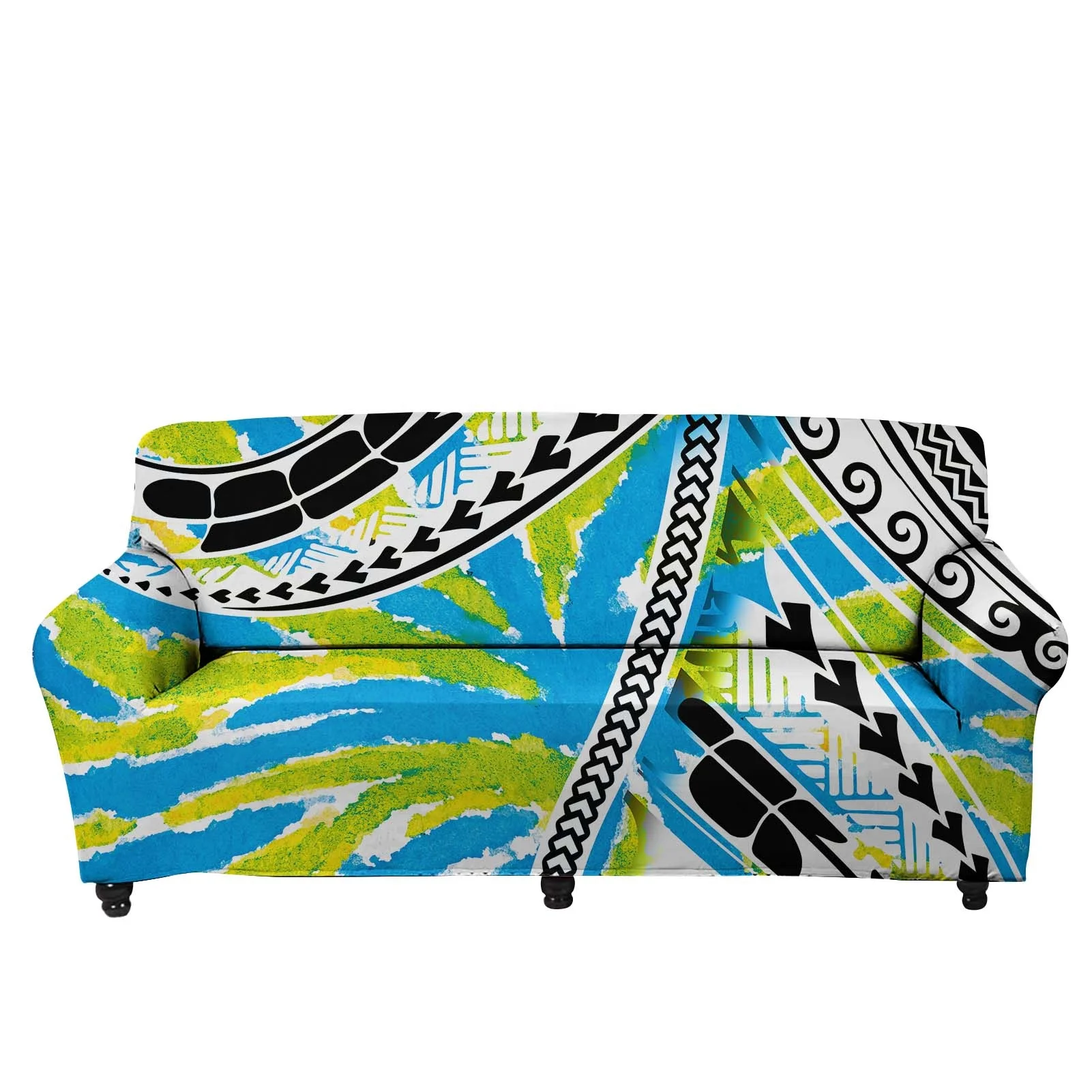 New Arrival Brown Samoan Floral Print Sofa Cover strech sofa cover Slipcover Furniture Protector universal sofa cover 3 seater