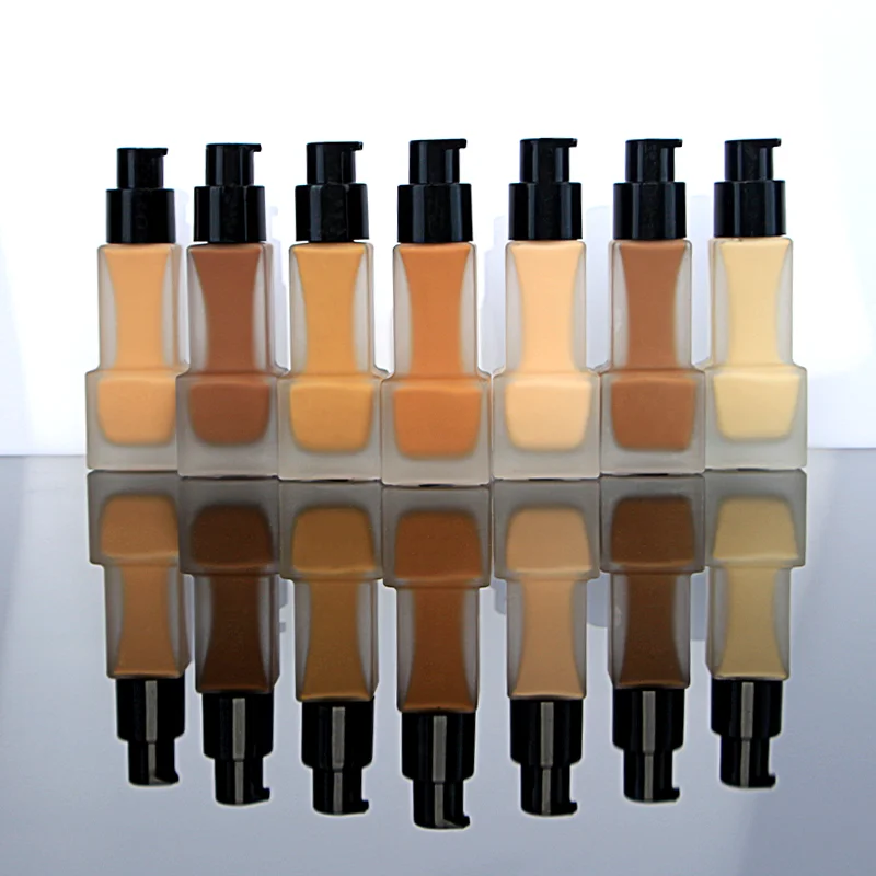 no logo matte makeup vegan for dark skin long-lasting full coverage waterproof private label cosmetics liquid foundation
