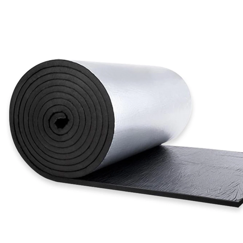 Funas aislante termico insulated  sheet rubber insulation heat insulation  50mm thickness rubber foam board with aluminum foil