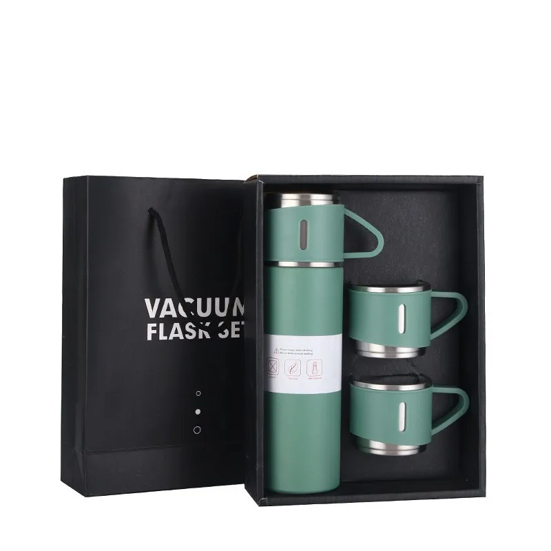 500ML Custom logo Thermos Mug set Vacuum Flask Double Wall Insulated Stainless Steel Water Bottle Coffee thermos with gift box