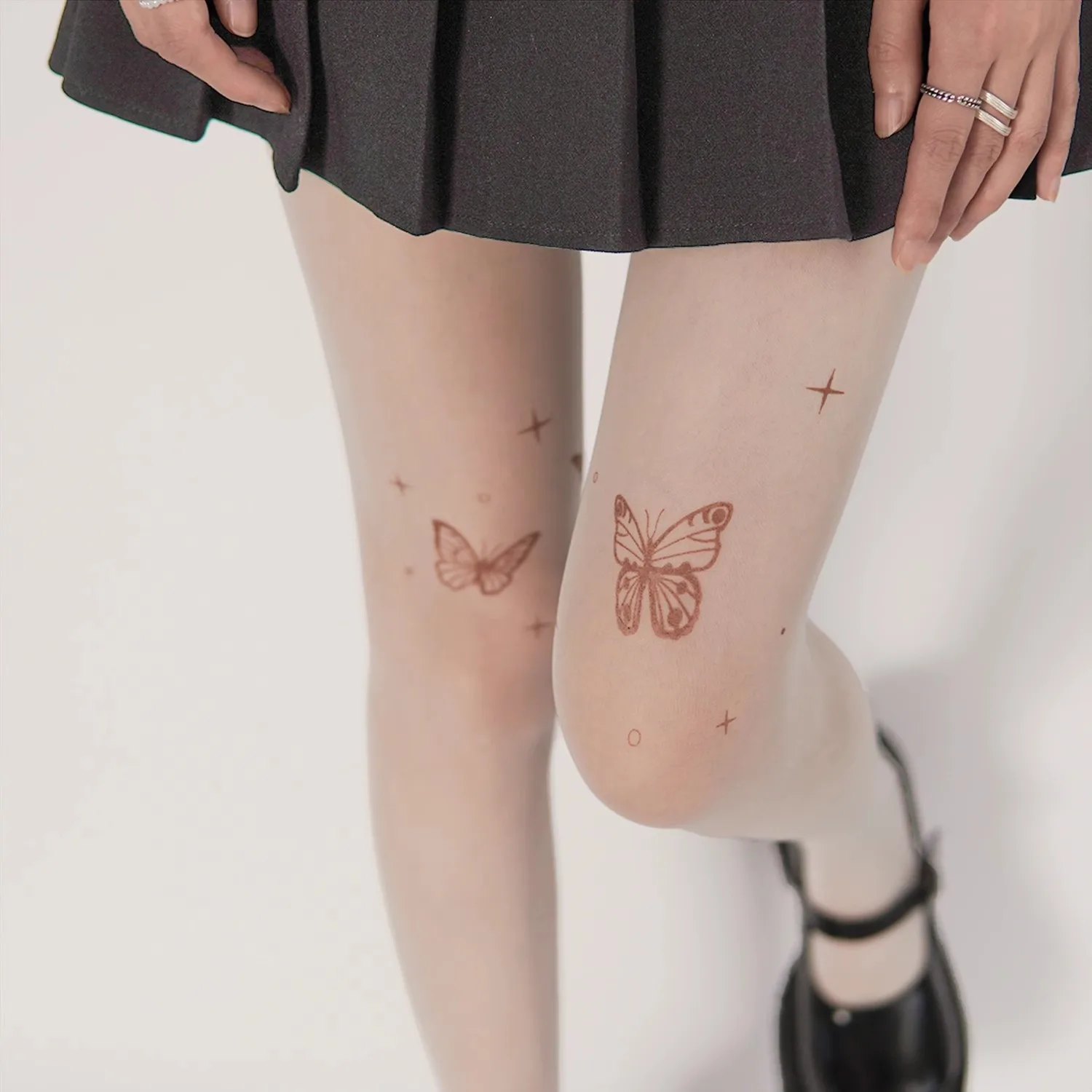 Women Rhinestone Fishnet Sexy Transparent Black Tattoo Lace Tattoo Socks Stocking Women Nylon Feet Tube Pantyhose