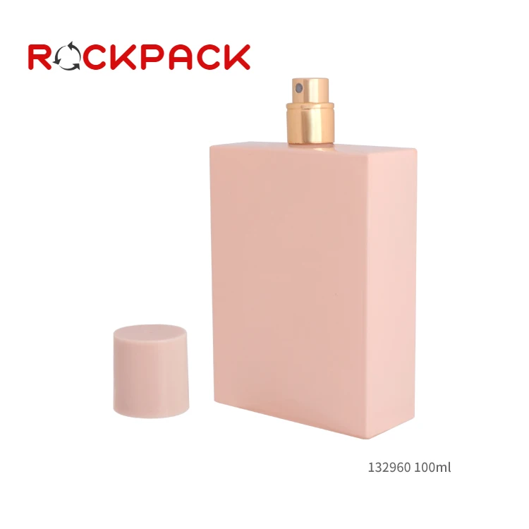 100 мл Розовые Квадратные стеклянные пустые прямоугольные флаконы для духов, распродажа