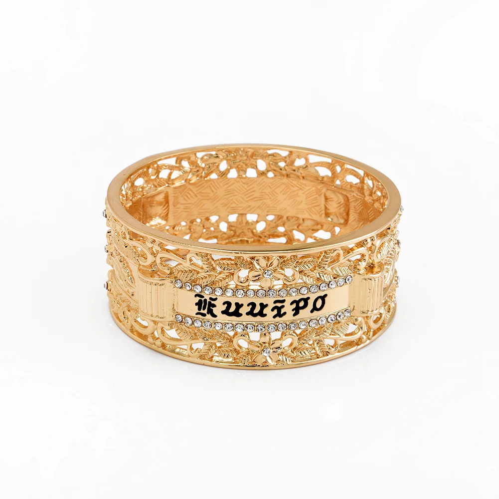 Exquisite luxury rhinestone carved bracelet unique design hawaiian style bracelet for unisex