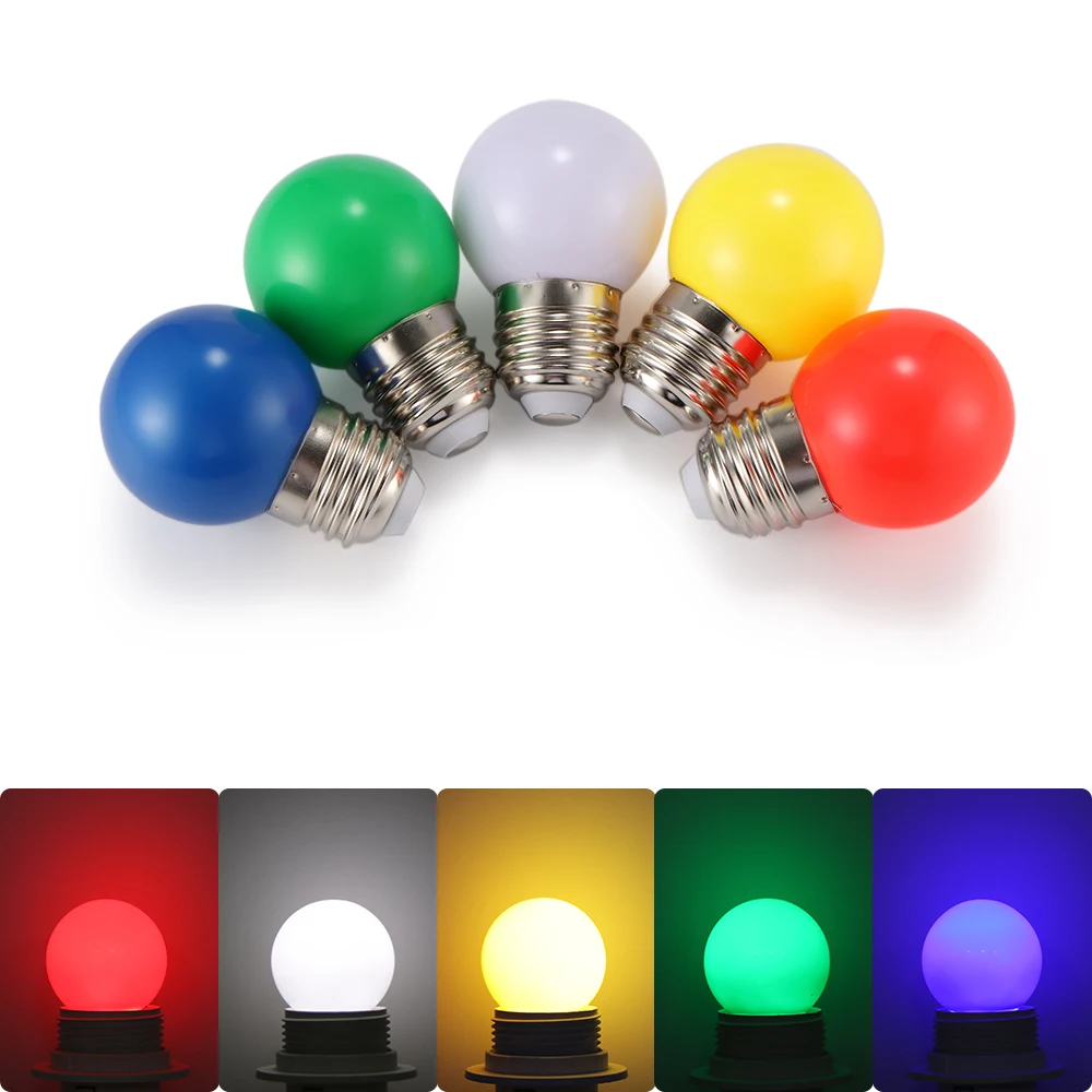 Colorful G45 E27 1W LED color bulb