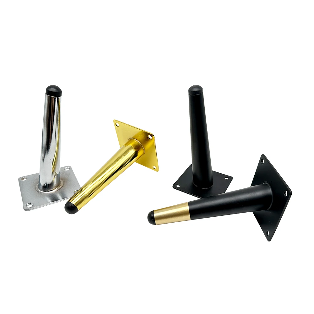 Modern Custom Iron Furniture Fitting Chrome Sofa Legs Tapered Metal Leg Bed Feet Gold Cone Shape Golden Sideboards Feet Base