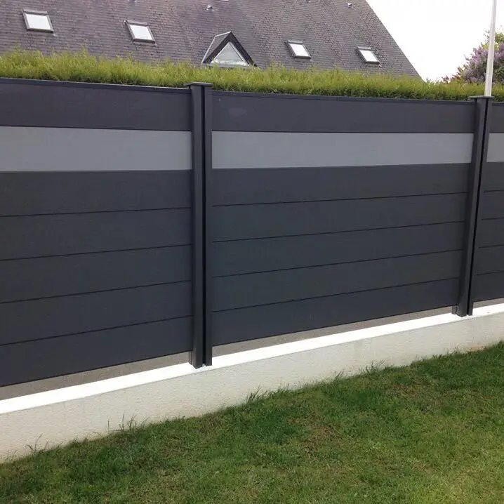 Easily Assembled Feature WPC Fence better than  PVC Coated Frame Finishing vinyl privacy fence
