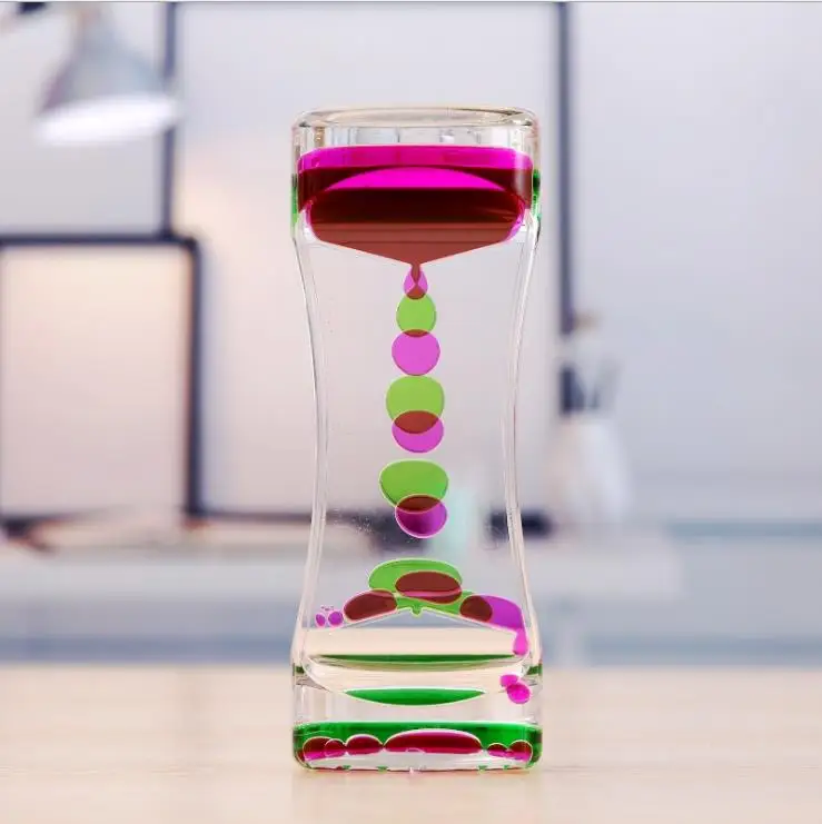 Colorful Floating Acrylic Oil Water Drops Drip Toys Acrylic Visual Oil Liquid Hourglass Sand Timer