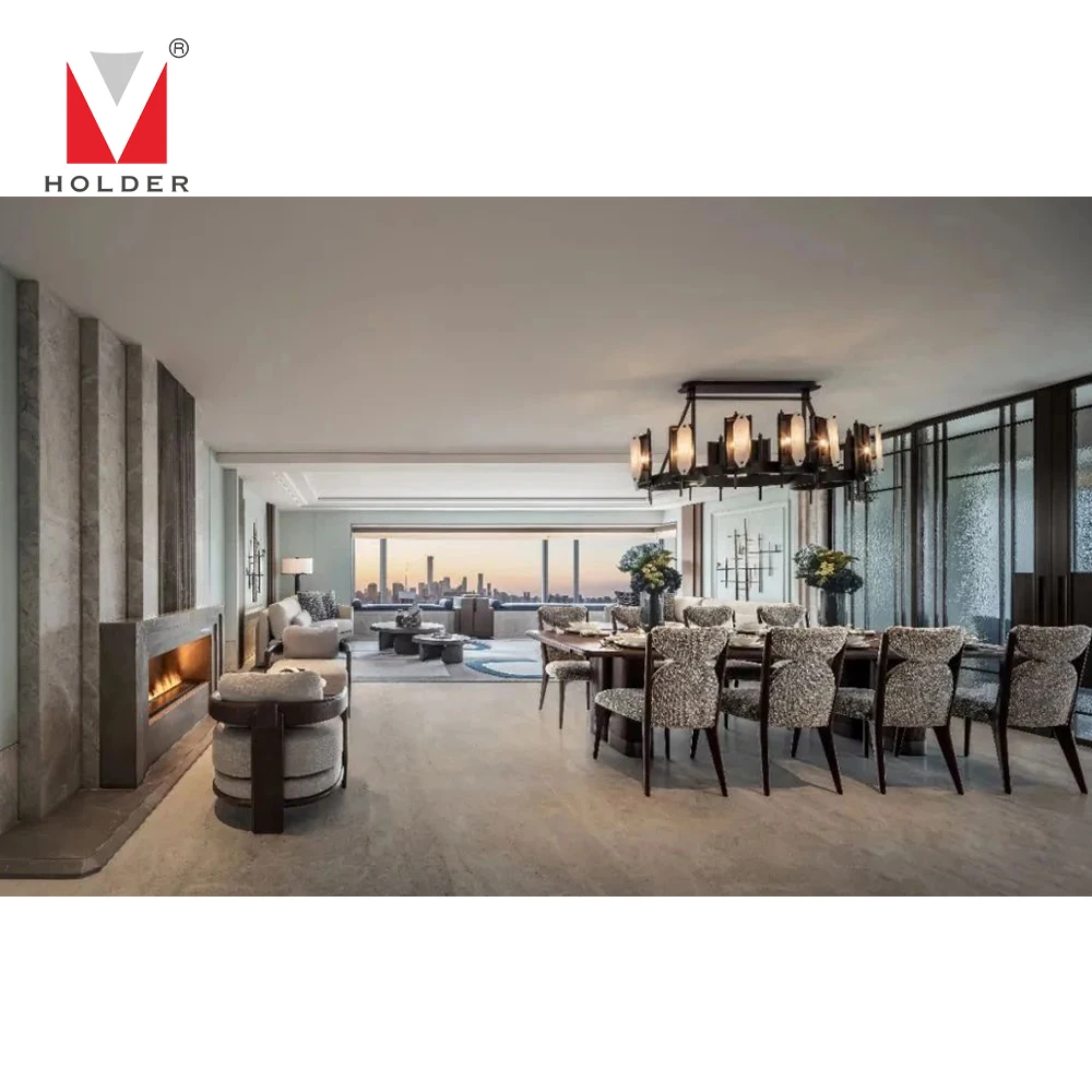 Nordic Style Minimalist Restaurant Cafe Hotel Furniture Custom Dining Table And Chairs Set Hotel Lobby Furniture