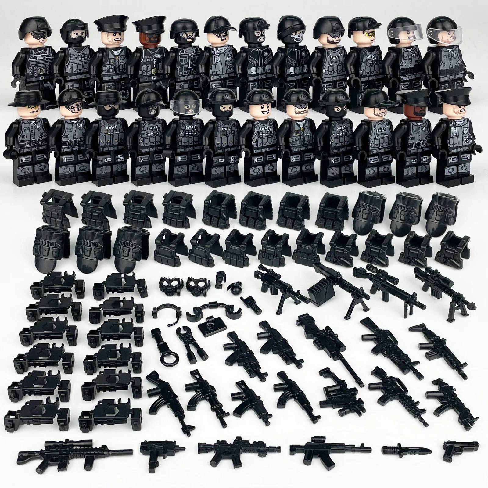 Military blocks Ghost Camouflage Special forces vest belt weapon Mini Building Block Toys for Kids