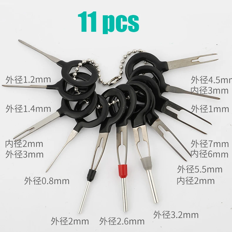 18pcs car plug terminal harness stainless steel circuit board extraction pick-up connector removal tool