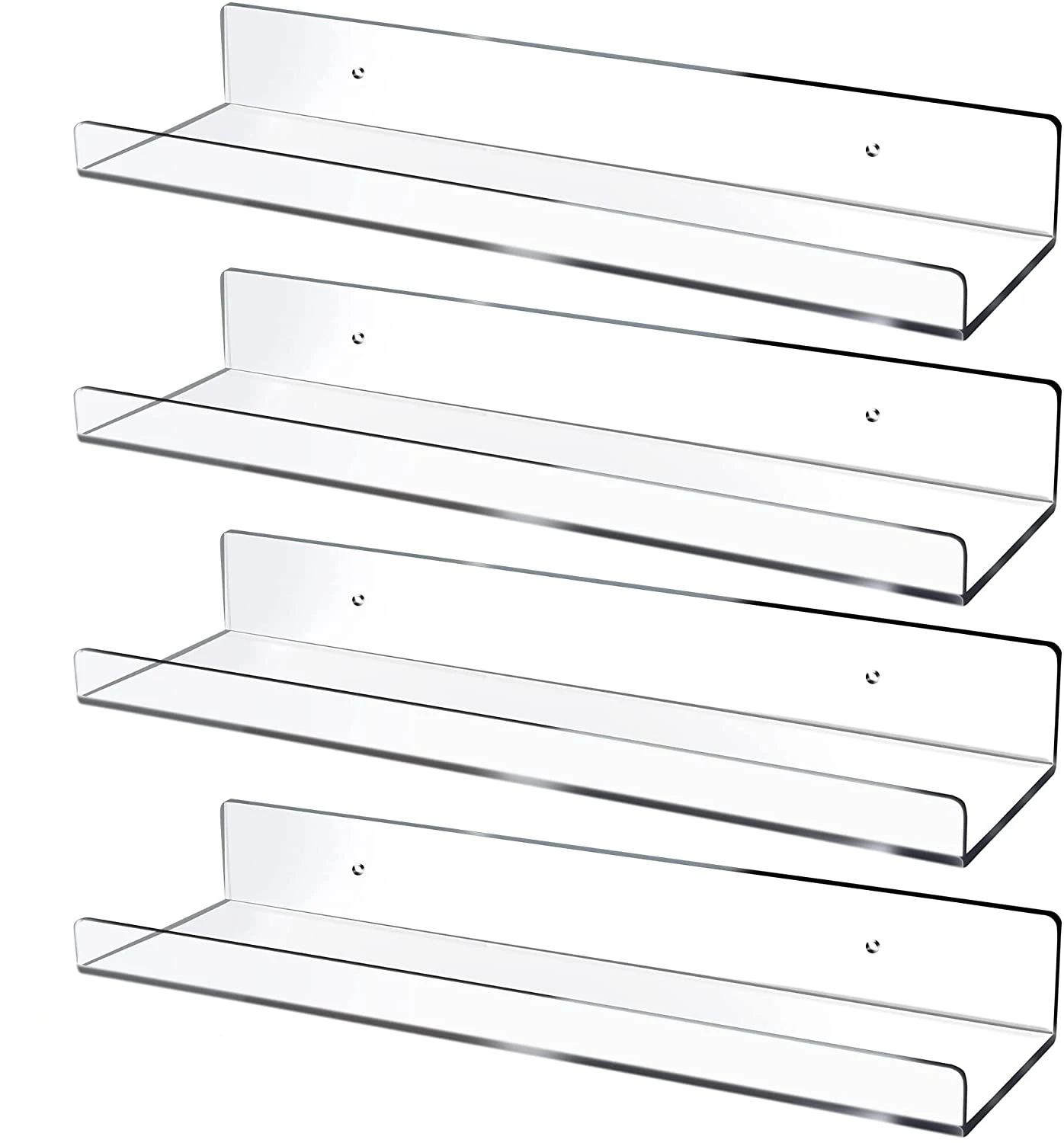Multi Purpose 15 inch floating shelves wall mounted clear acrylic wall shelf