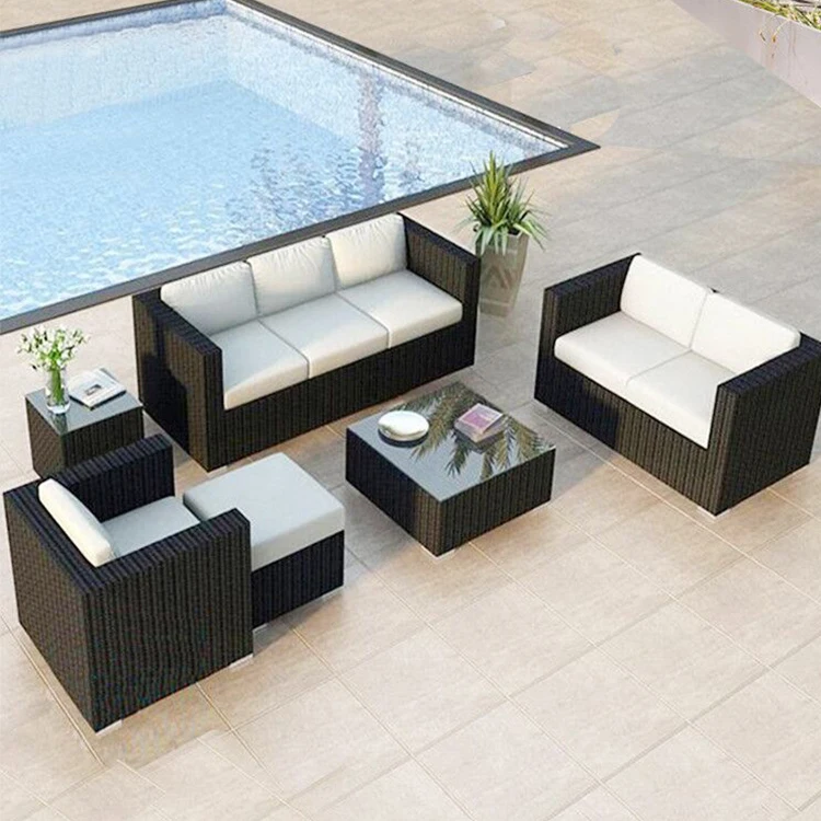 Modern outdoor Garden rattan sofa set ratan garden wicker patio set hotel patio furniture patio furniture lounger