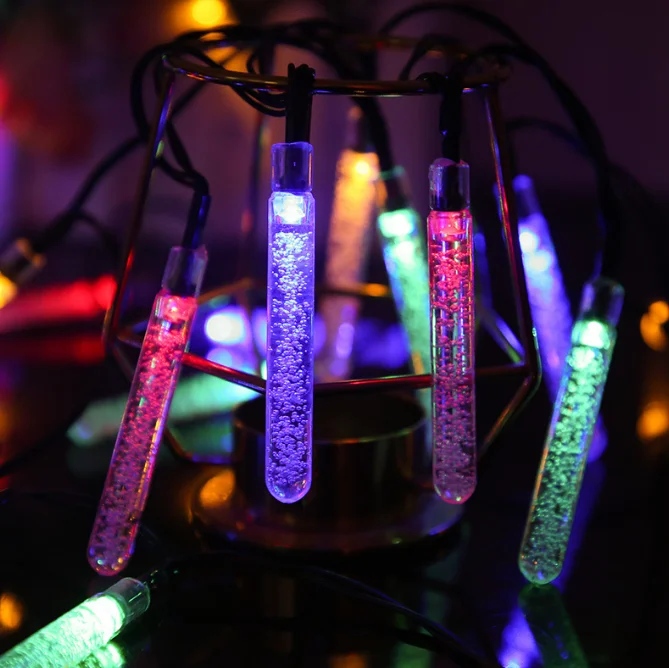 AC200-240V 4W Bubble Stick LED Christmas Light String 10M Plug-in with PVC Transparent Wire