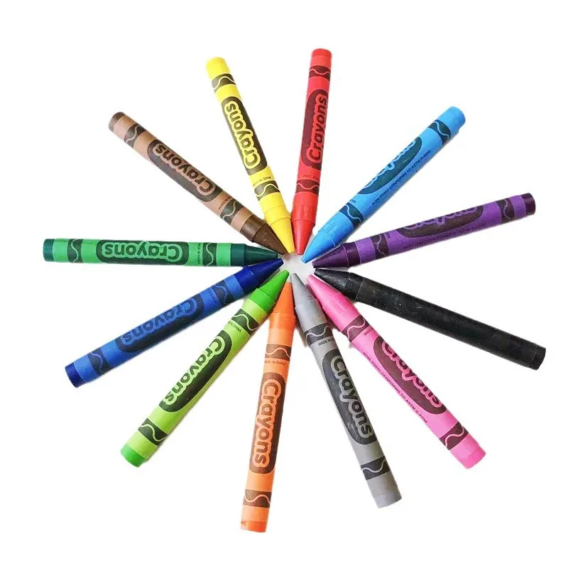 Hot Sale 12 Colors High Quality Round Crayon Set For Kids