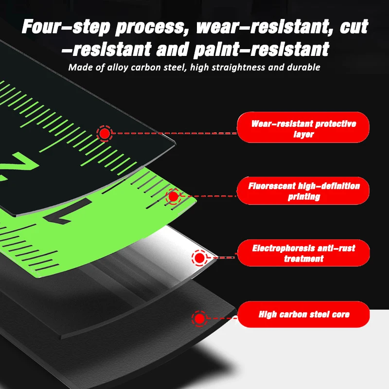 5m fluorescent tape measure with anti-fall and anti-cut hand thick wear-resistant tape measure