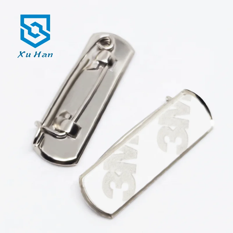 Wholesale high quality metal chest safety pin with double-sided adhesive tape